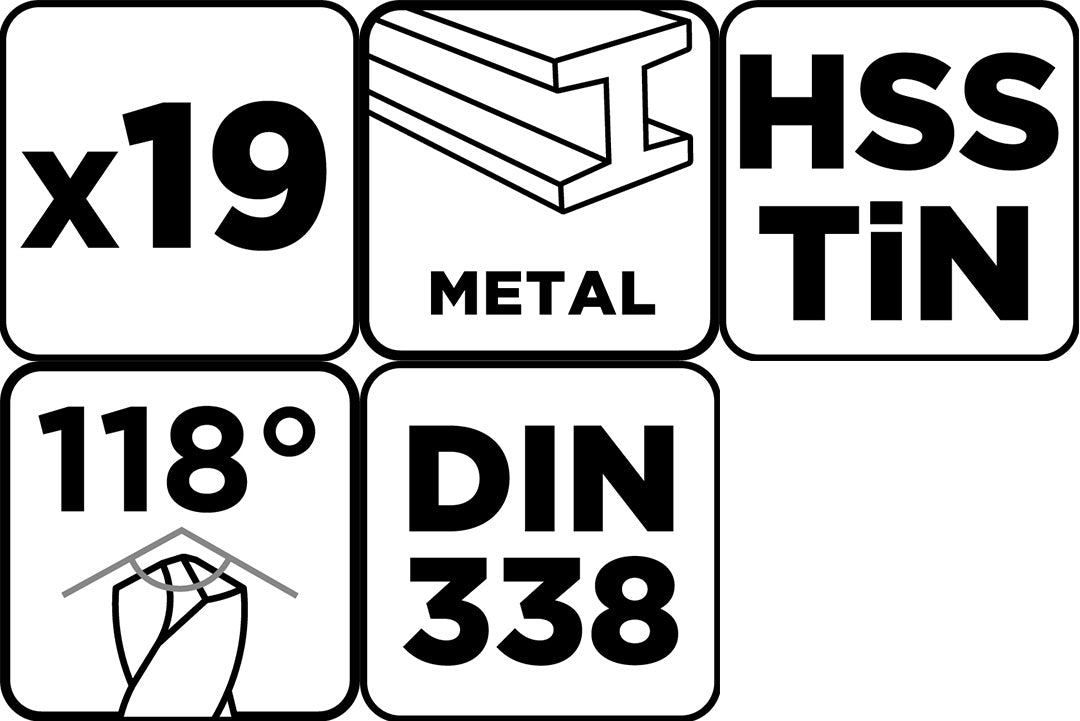 Vrtáky do kovu HSS TiN, 1 - 10 mm, sada 19 ks. od GRAPHITE nájdeš na naravis.sk