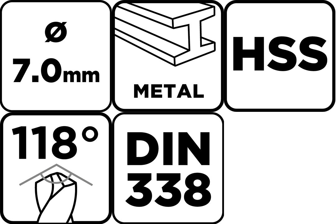 Vrták do kovu HSS, DIN 338, 7 mm od GRAPHITE nájdeš na naravis.sk