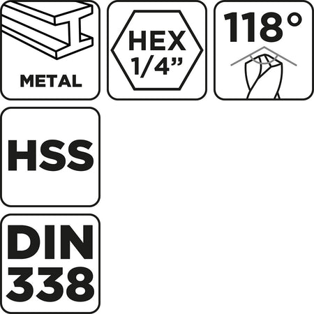 Vrtáky do kovu HSS, DIN 338, 3,2 mm, 2 ks. od GRAPHITE nájdeš na naravis.sk