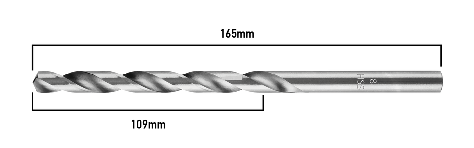 Vrták do kovu HSS, DIN 340, predĺžený, 8 mm od GRAPHITE nájdeš na naravis.sk