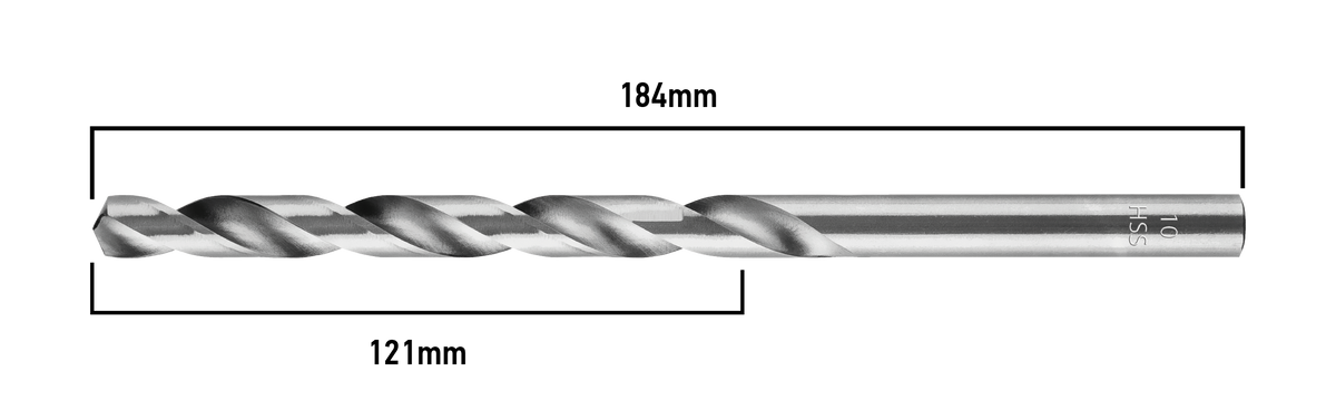Vrták do kovu HSS, DIN 340, výsuvný, 10 mm od GRAPHITE nájdeš na naravis.sk