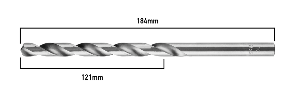 Vrták do kovu HSS, DIN 340, výsuvný, 10 mm od GRAPHITE nájdeš na naravis.sk