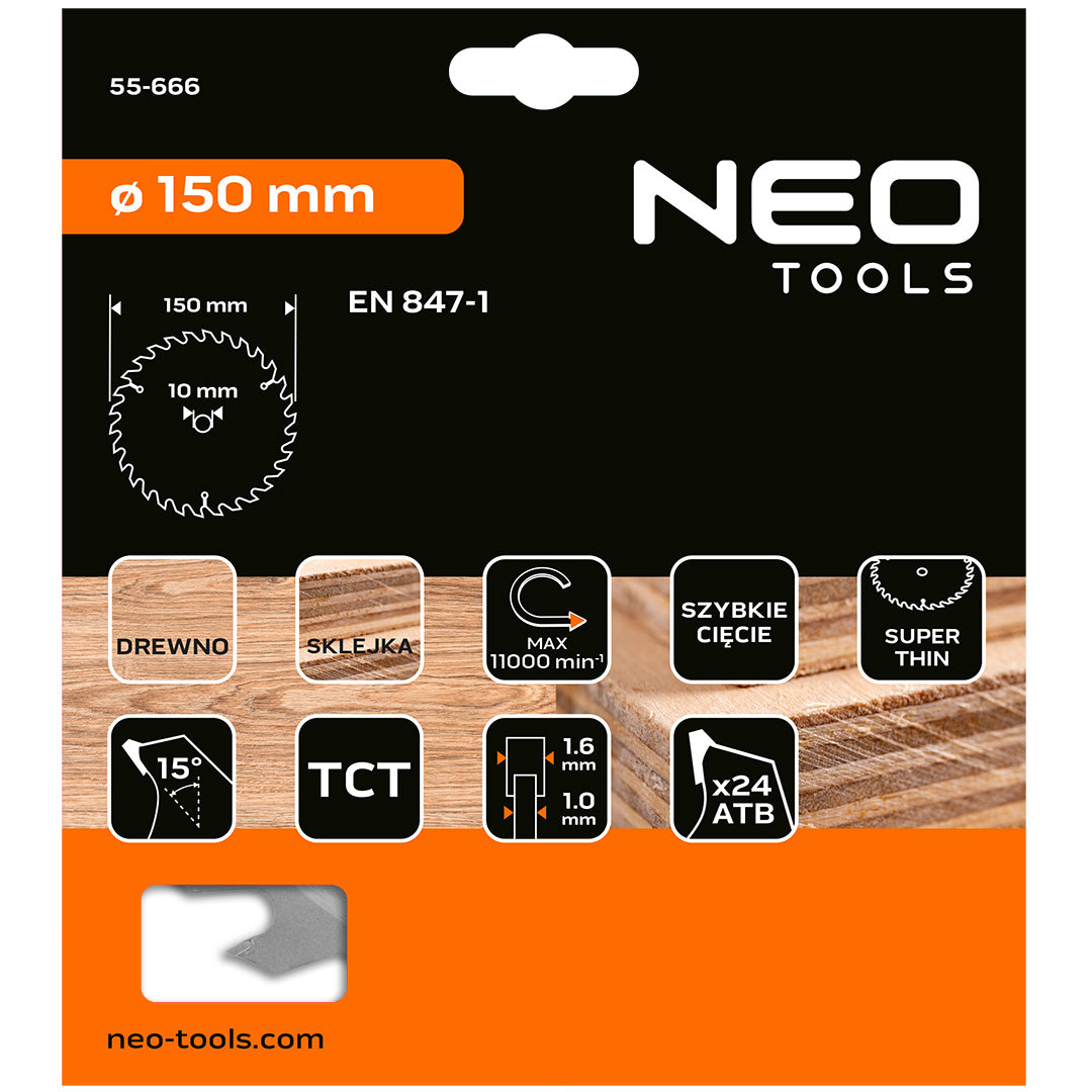 Pilový kotúč, šírka 150 x 10 mm, 1,6 mm , 24 zubov, Energy+ od NEO TOOLS nájdeš na naravis.sk