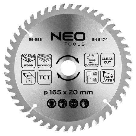Kotúčová píla, VIDIA, 165 x 1,5 x 2,6 x 20 mm, 48 zubov od NEO TOOLS nájdeš na naravis.sk
