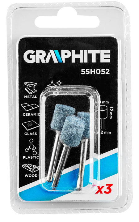 Brúsny kameň valcový 10 x 12 mm, stopka 3,2 mm, 3 ks od GRAPHITE nájdeš na naravis.sk