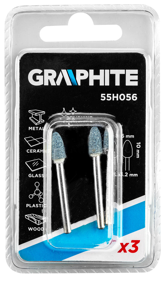Brúsna guľôčka 6 x 10 mm, stopka 3,2 mm, 3 ks. od GRAPHITE nájdeš na naravis.sk