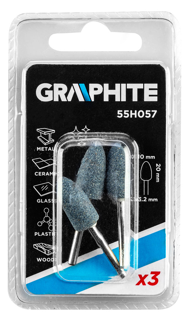 Brúsna guľôčka 10 x 20 mm, stopka 3,2 mm, 3 ks. od GRAPHITE nájdeš na naravis.sk