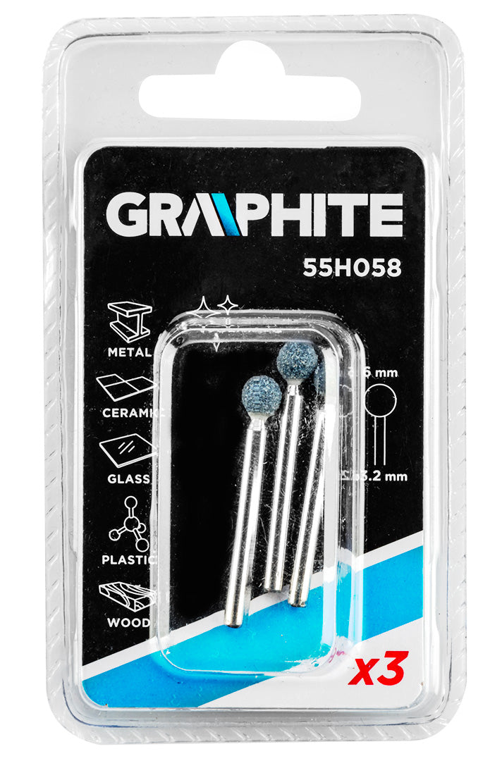 Brúsna guľôčka 6 mm, stopka 3,2 mm, 3 ks. od GRAPHITE nájdeš na naravis.sk