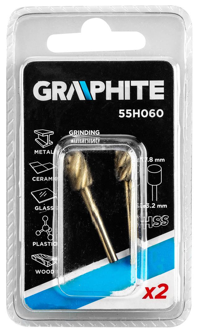 Fréza HSS valcová 7,8 mm, stopka 3,2 mm, 2 ks. od GRAPHITE nájdeš na naravis.sk