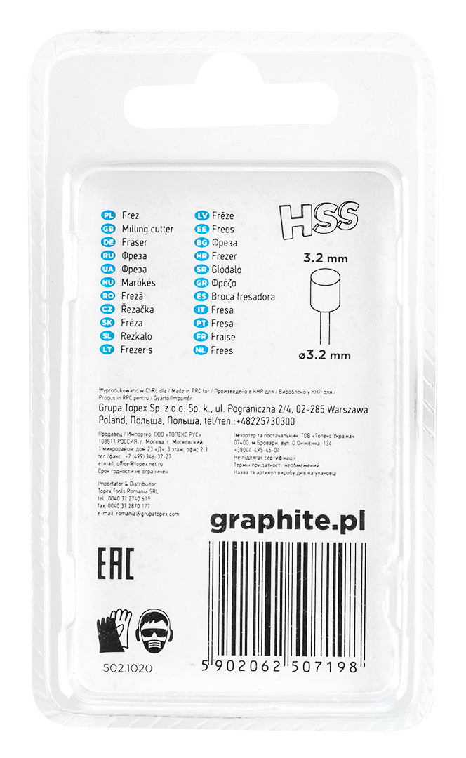 HSS fréza valcová 3,2 mm, stopka 3,2 mm, 2 ks. od GRAPHITE nájdeš na naravis.sk