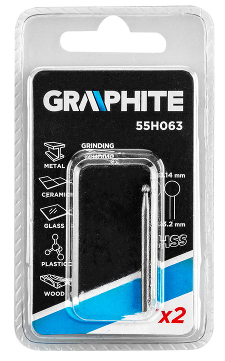 Guľôčka rotačného noža HSS 3,14 mm, stopka 3,2 mm, 2 ks od GRAPHITE nájdeš na naravis.sk