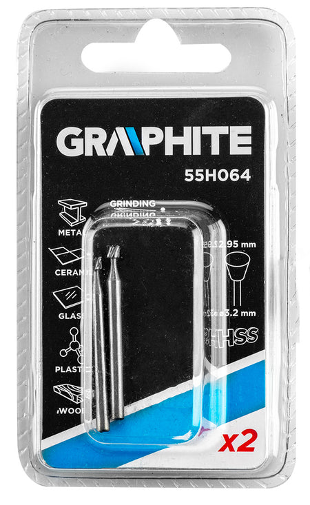 HSS trapézová fréza 2,95 mm, stopka 3,2 mm, 2 ks od GRAPHITE nájdeš na naravis.sk