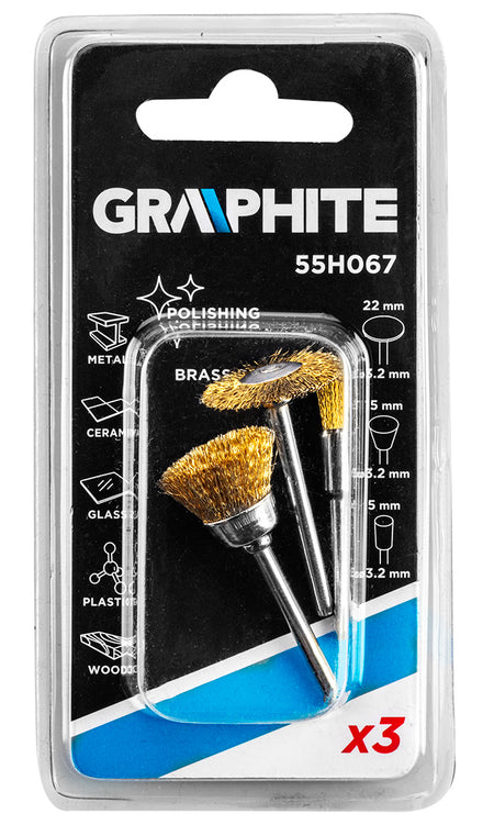 Mosadzné kefky, kefka, pohár, kotúč, sada 3 ks. od GRAPHITE nájdeš na naravis.sk