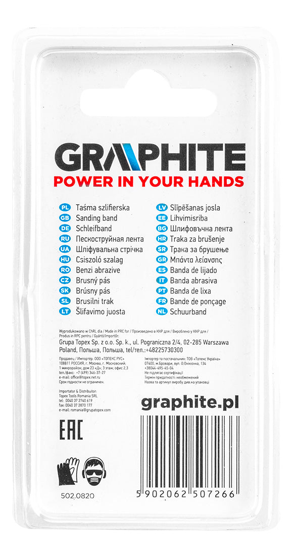 Brúsny pás 6,3 mm, K60, K120, cpl. 10 ks. + stopka 3,2 mm od GRAPHITE nájdeš na naravis.sk
