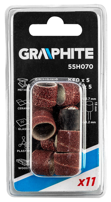 Brúsny pás 12,7 mm, K60, K120, cpl. 10 ks + stopka 3.2 mm od GRAPHITE nájdeš na naravis.sk