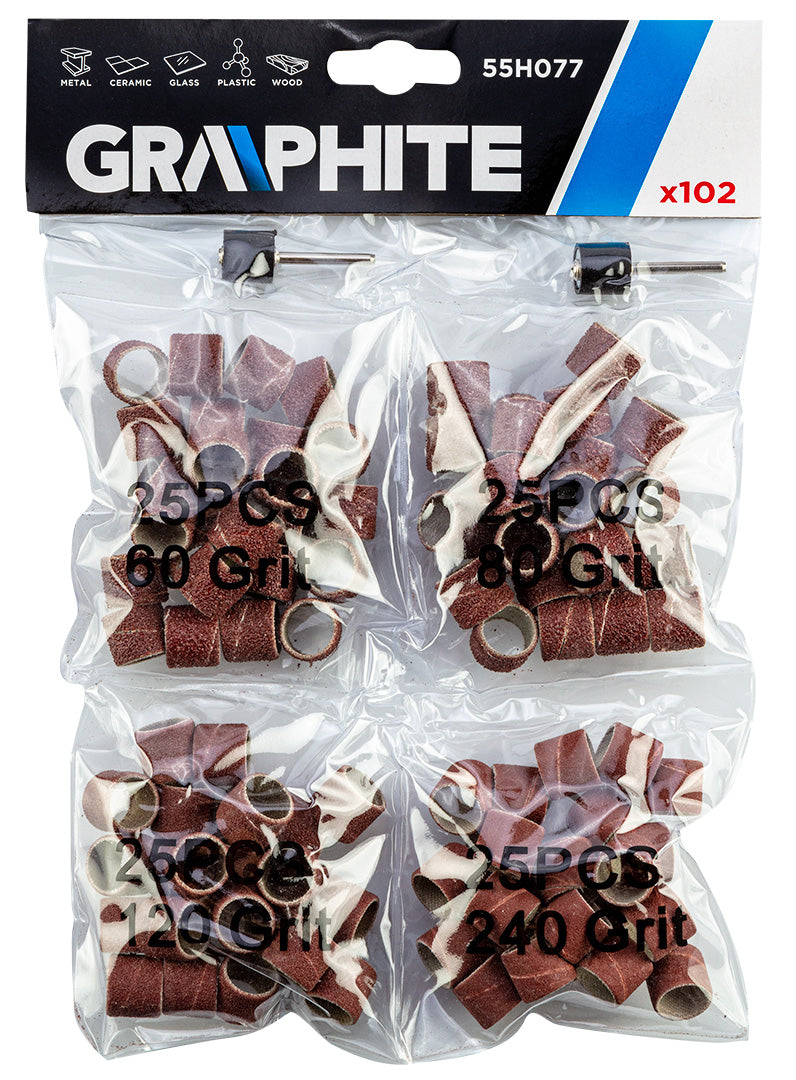 Brúsny pás 12,7 mm, K60, K80, K120, K240, sada 100 ks, + stopka 3,2 mm, 2 ks od GRAPHITE nájdeš na naravis.sk