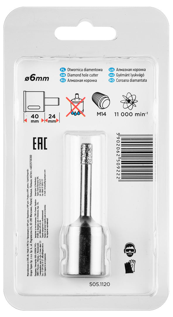 Diamantová píla na otvory 6 mm x M14 od GRAPHITE nájdeš na naravis.sk