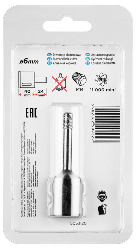 Diamantová píla na otvory 6 mm x M14 od GRAPHITE nájdeš na naravis.sk