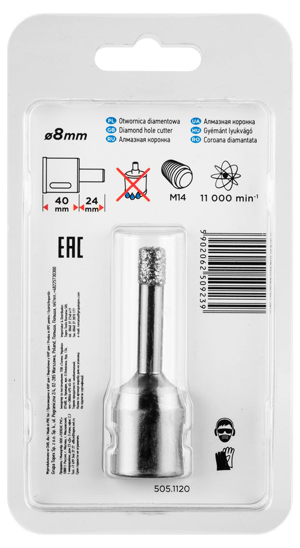 Diamantová píla na otvory 8 mm x M14 od GRAPHITE nájdeš na naravis.sk