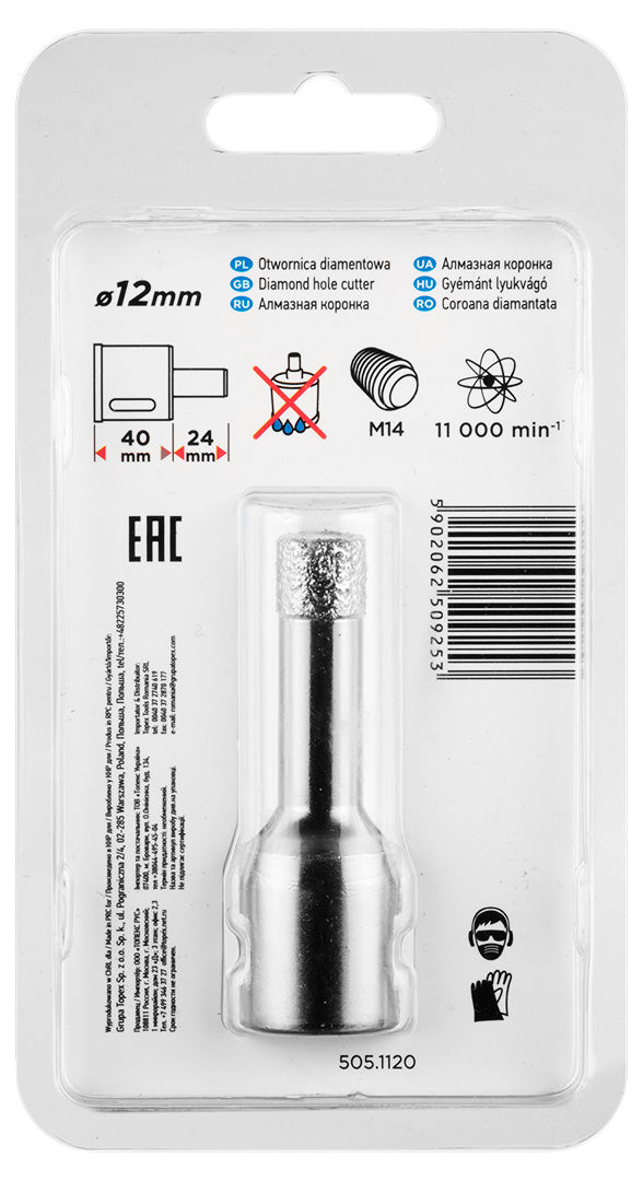Diamantová dierovacia píla 12 mm x M14 od GRAPHITE nájdeš na naravis.sk