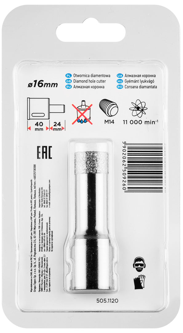 Diamantová dierovacia píla 16 mm x M14 od GRAPHITE nájdeš na naravis.sk