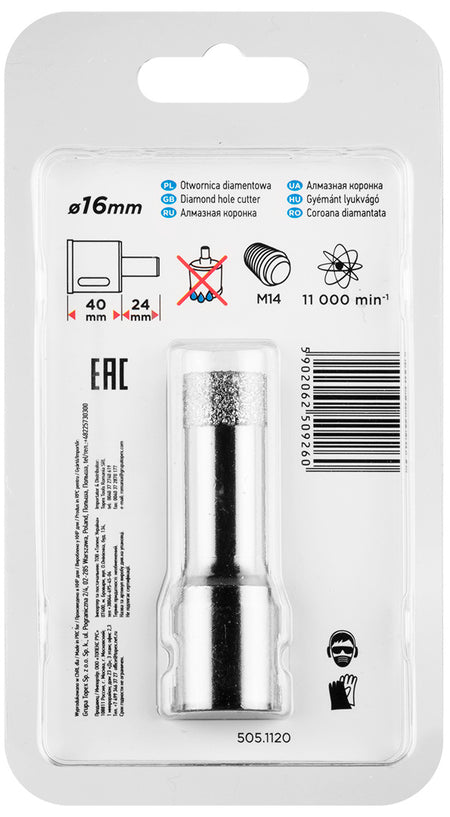Diamantová dierovacia píla 16 mm x M14 od GRAPHITE nájdeš na naravis.sk