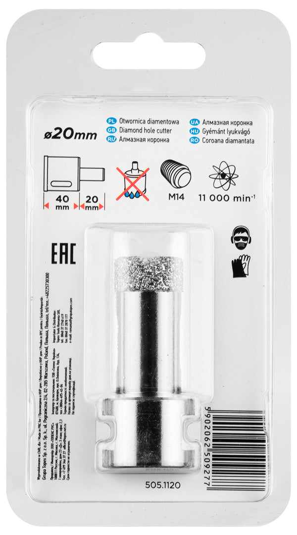 Diamantová dierovacia píla 20 mm x M14 od GRAPHITE nájdeš na naravis.sk