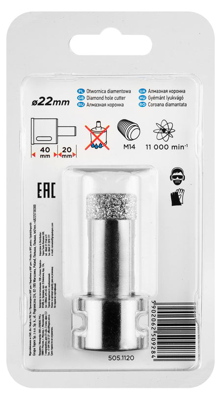 Diamantová dierovacia píla 22 mm x M14 od GRAPHITE nájdeš na naravis.sk