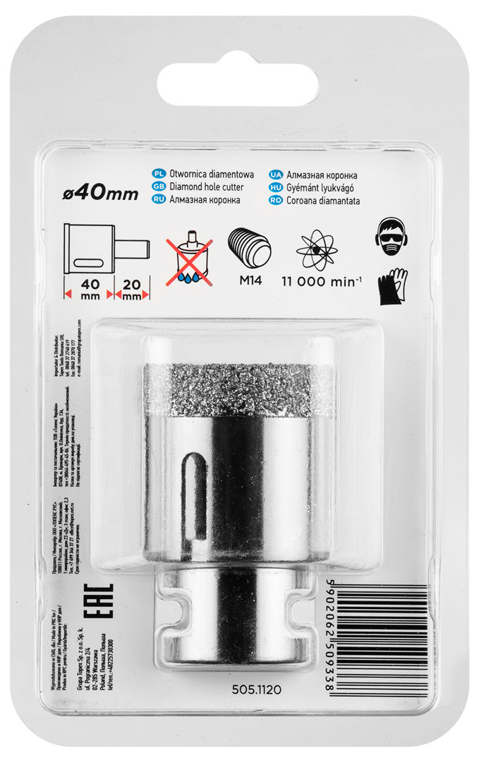 Diamantová dierovacia píla 40 mm x M14 od GRAPHITE nájdeš na naravis.sk