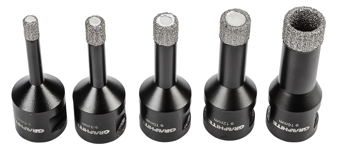Diamantové dierovky (6, 8, 10, 12, 16 mm), 5-dielna sada. od GRAPHITE nájdeš na naravis.sk