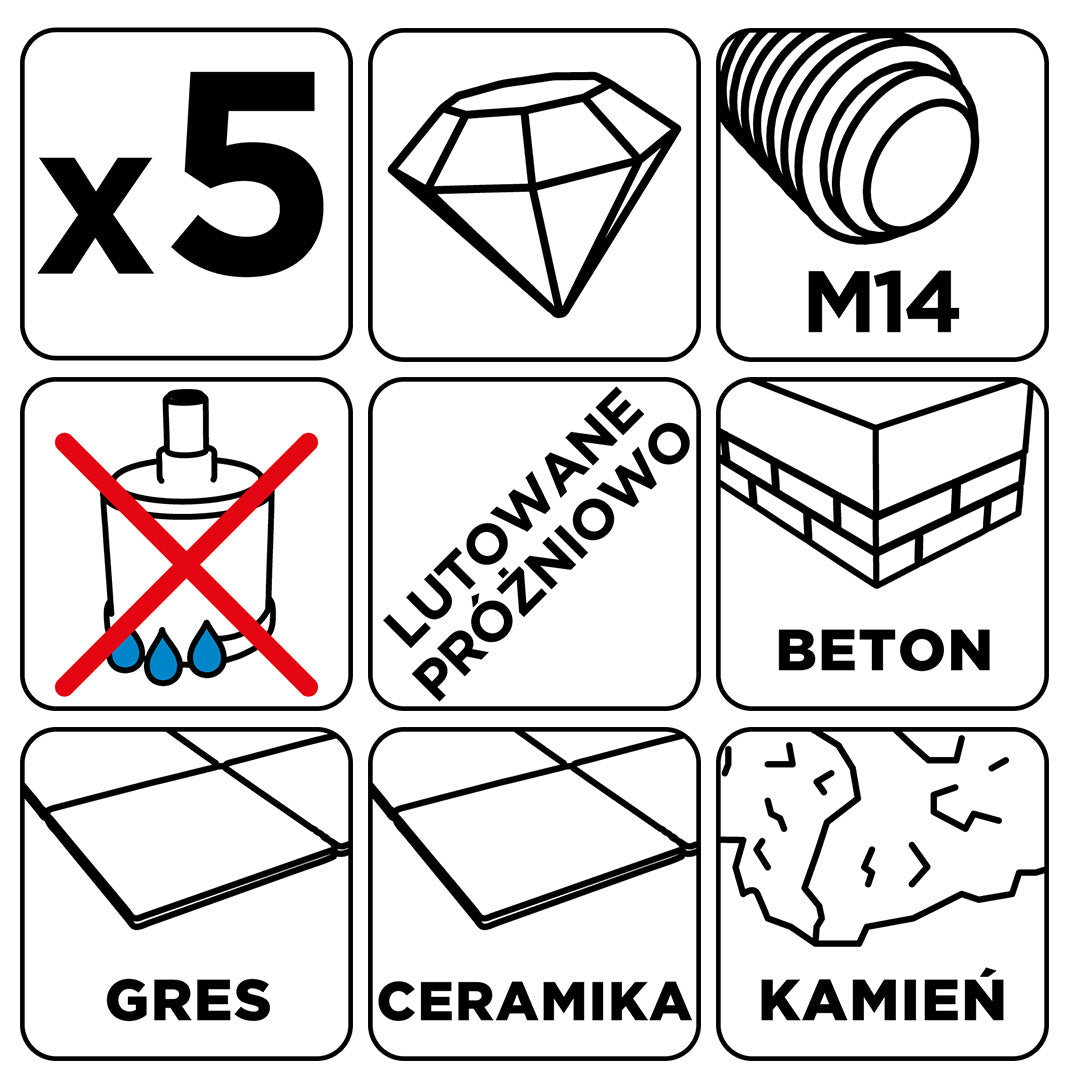 Diamantové dierovky (6, 8, 10, 12, 16 mm), 5-dielna sada. od GRAPHITE nájdeš na naravis.sk