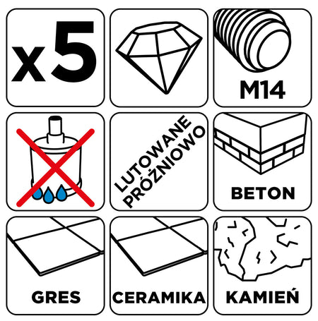 Diamantové dierovky (6, 8, 10, 12, 16 mm), 5-dielna sada. od GRAPHITE nájdeš na naravis.sk
