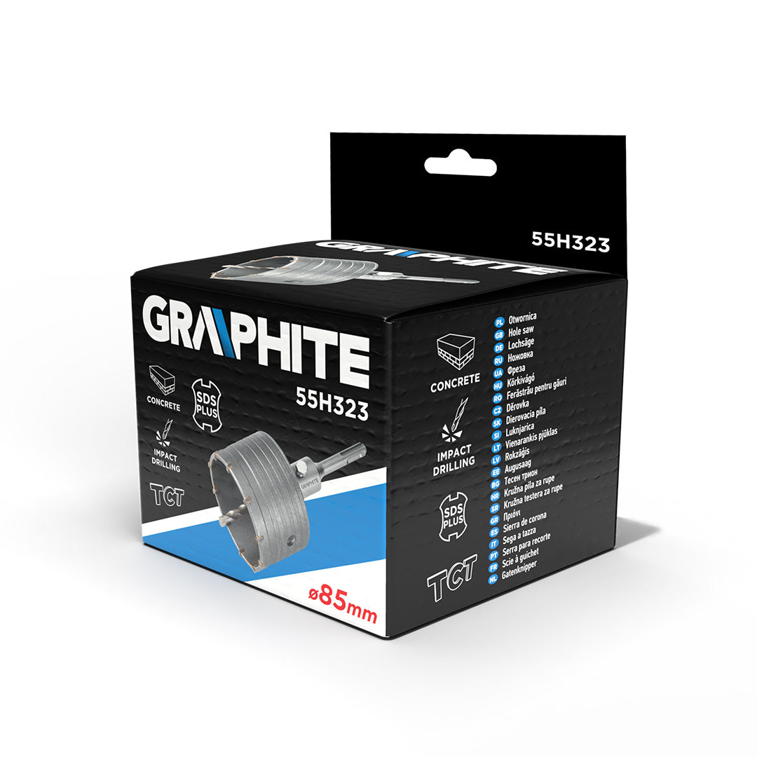 Vidlicová píla na diery 85 mm s adaptérom SDS+ a pilotným vrtákom od GRAPHITE nájdeš na naravis.sk