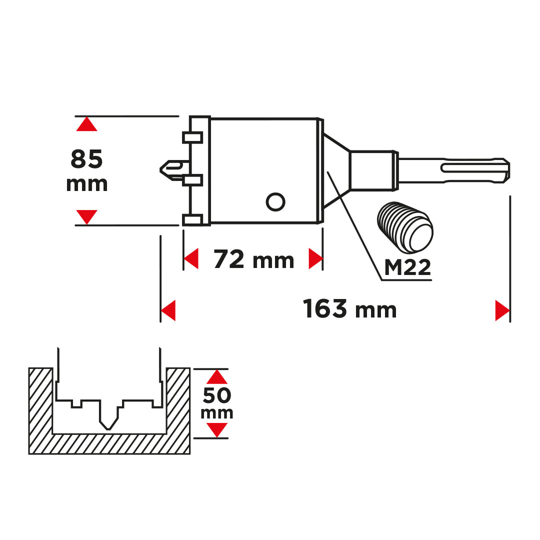Vidlicová píla na diery 85 mm s adaptérom SDS+ a pilotným vrtákom od GRAPHITE nájdeš na naravis.sk