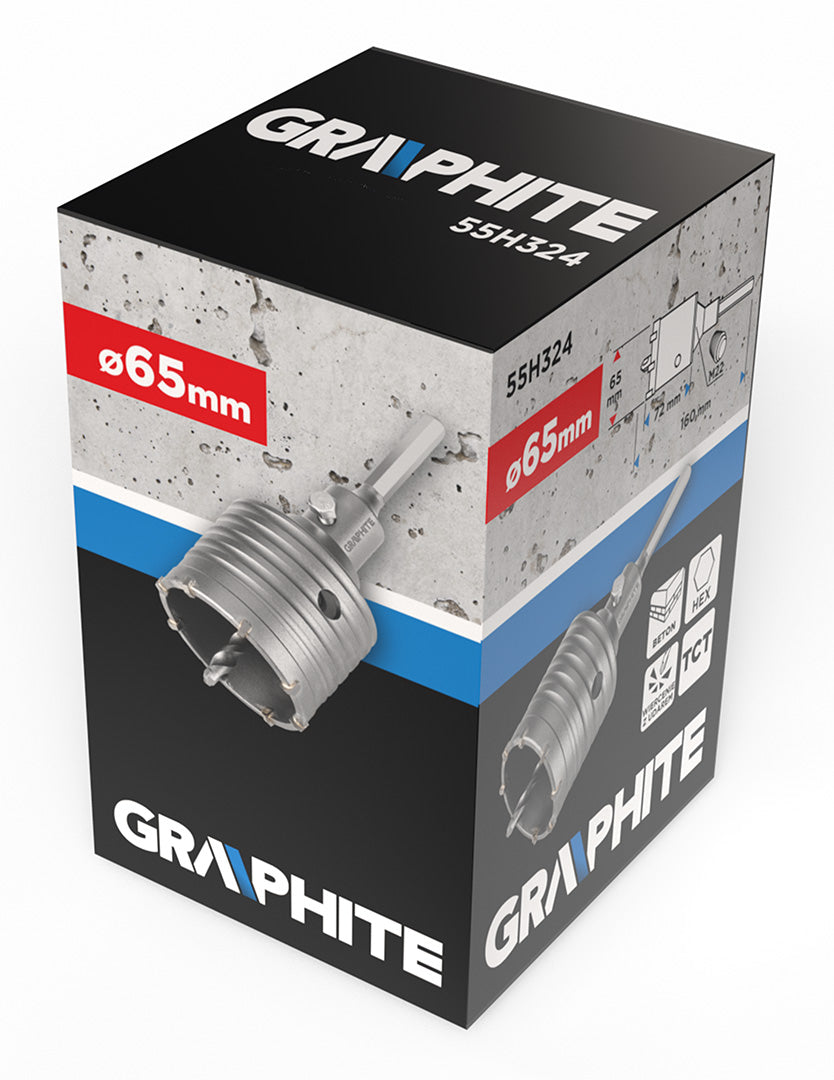 Vidlicová píla na diery 65 mm s adaptérom HEX a pilotným vrtákom od GRAPHITE nájdeš na naravis.sk