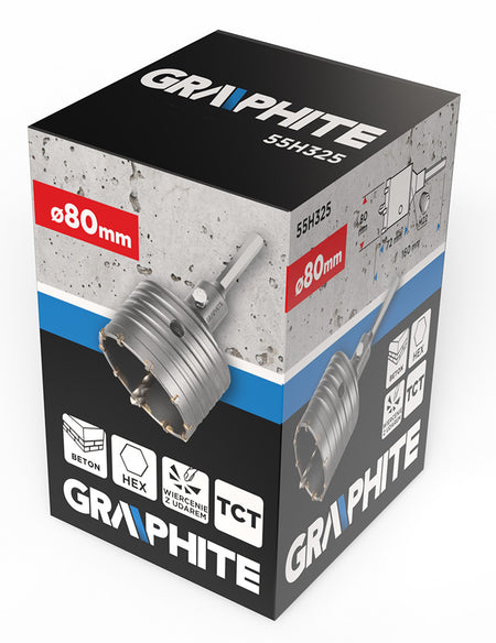 Vidlicová píla na diery 80 mm s adaptérom HEX a pilotným vrtákom od GRAPHITE nájdeš na naravis.sk