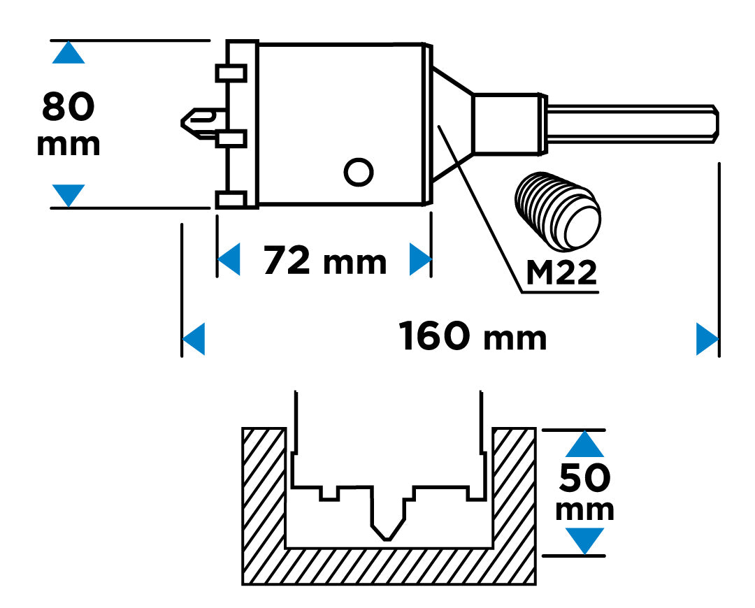 Vidlicová píla na diery 80 mm s adaptérom HEX a pilotným vrtákom od GRAPHITE nájdeš na naravis.sk