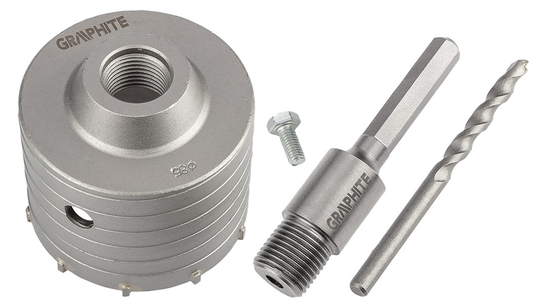 Vidlicová píla na diery 85 mm s adaptérom HEX a pilotným vrtákom od GRAPHITE nájdeš na naravis.sk