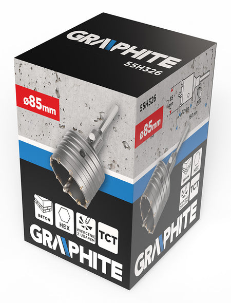 Vidlicová píla na diery 85 mm s adaptérom HEX a pilotným vrtákom od GRAPHITE nájdeš na naravis.sk