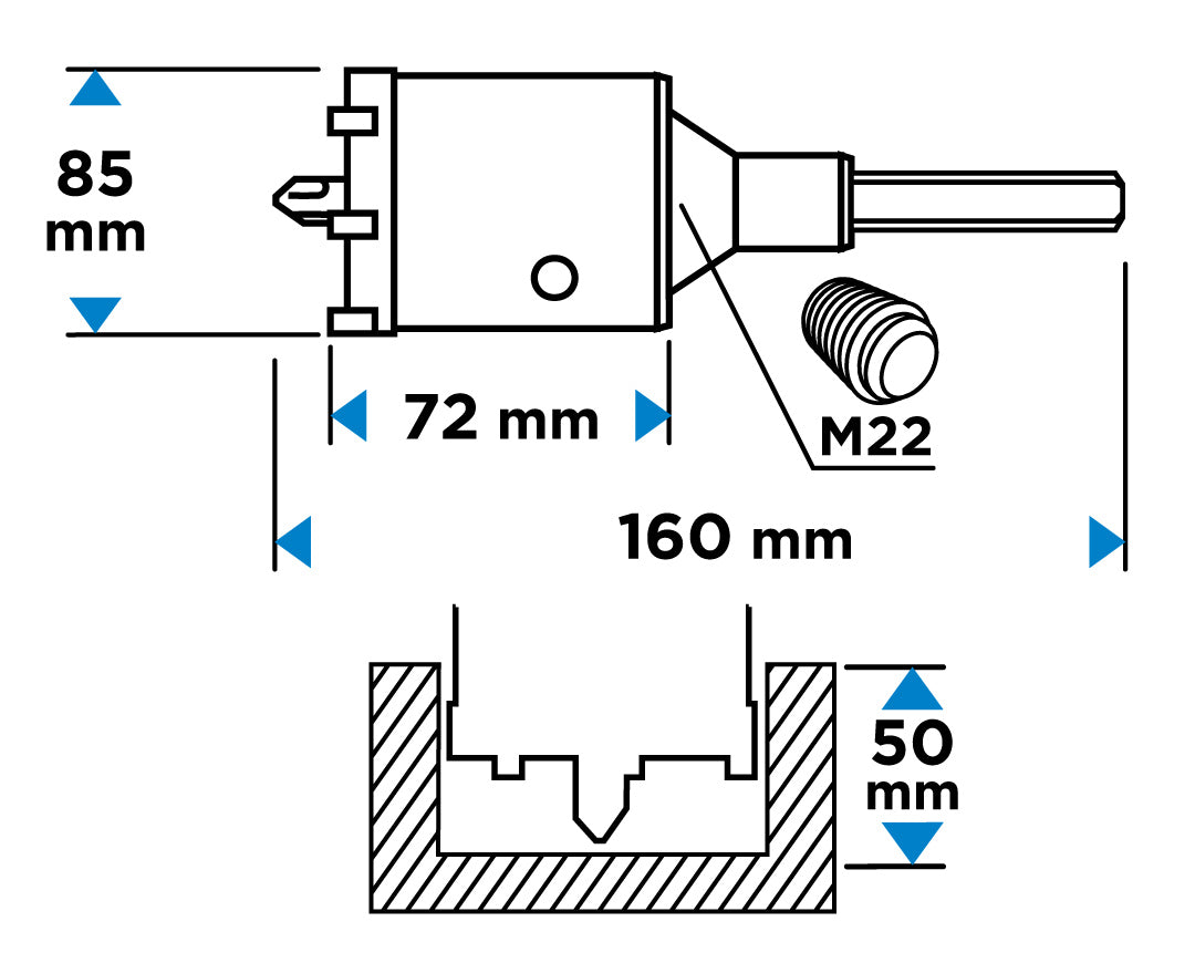 Vidlicová píla na diery 85 mm s adaptérom HEX a pilotným vrtákom od GRAPHITE nájdeš na naravis.sk