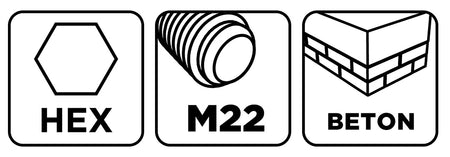 Adaptér pre píly na diery HEX a pilotný vrták M22 200 mm od GRAPHITE nájdeš na naravis.sk