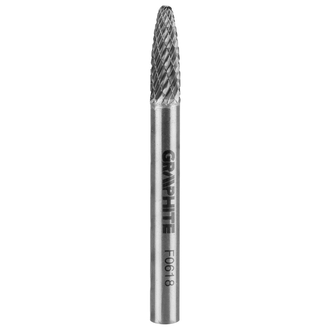 HM fréza na kovy, typ F (špicatá guľatá špička), 6 x 18 mm, stopka 6 x 45 mm od GRAPHITE nájdeš na naravis.sk