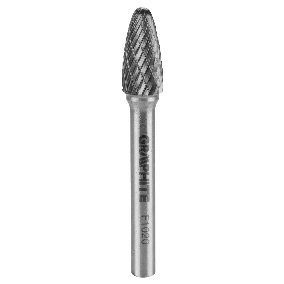 HM fréza na kovy, typ F (špicatá guľatá špička), 10 x 20 mm, stopka 6 x 45 mm od GRAPHITE nájdeš na naravis.sk
