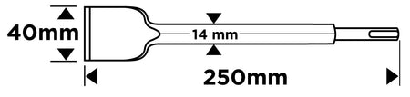 Plochý sekáč SDS Plus 40 x 14 x 250 mm od GRAPHITE nájdeš na naravis.sk