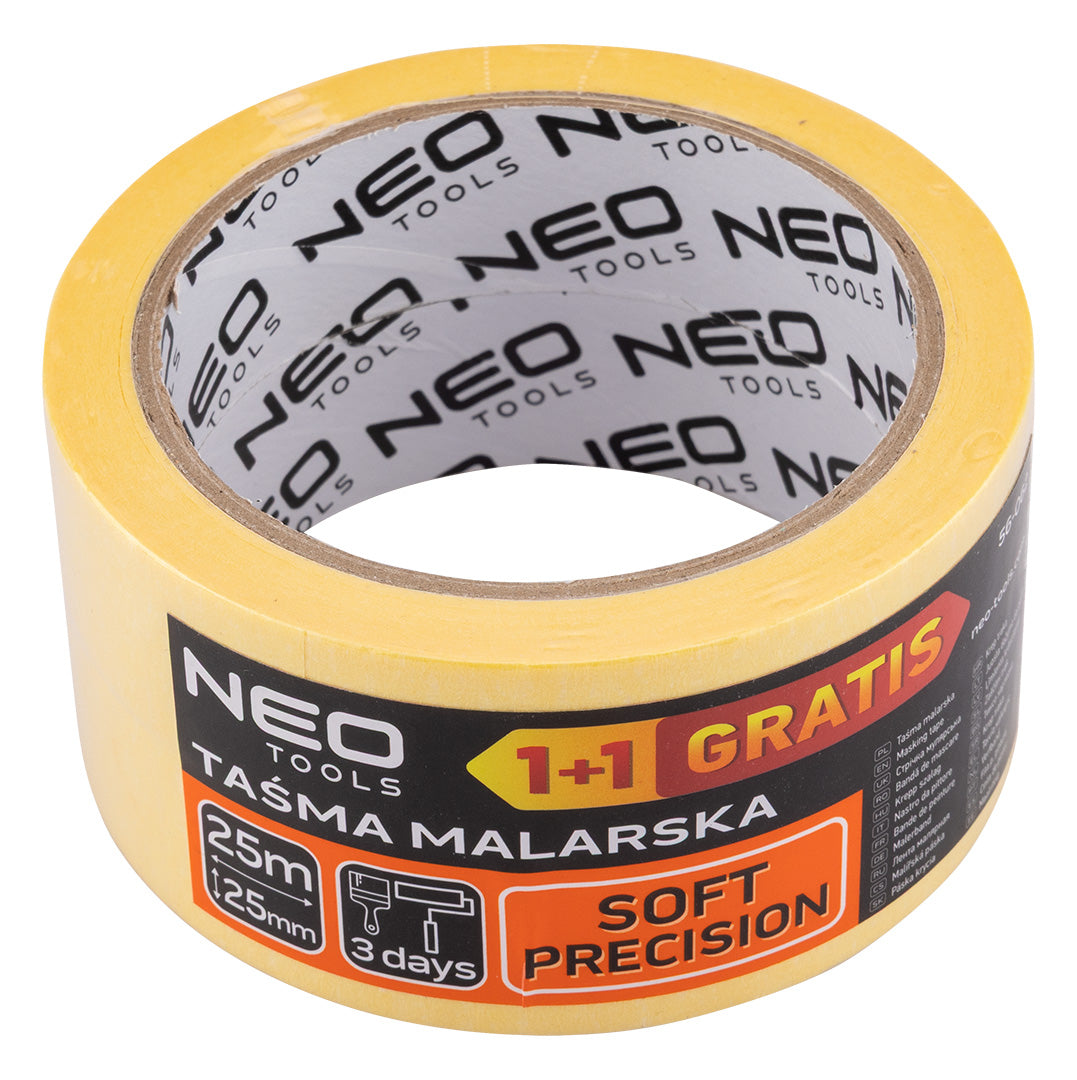 Papierová páska žltá 25 mm x 25 m, 1+1 sada od NEO TOOLS nájdeš na naravis.sk