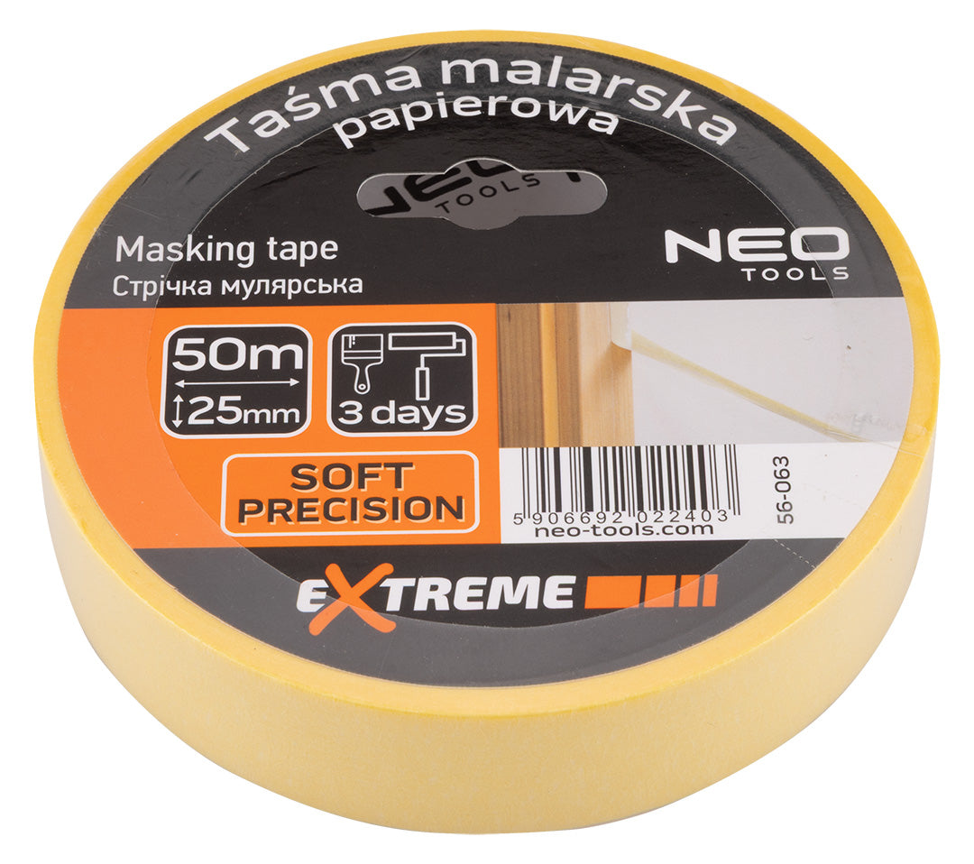 Žltá maliarska páska 25 mm x 50 m od NEO TOOLS nájdeš na naravis.sk