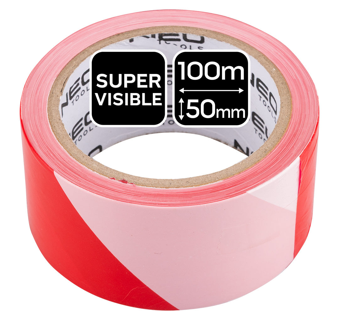 Červeno-biela výstražná páska 50 mm x 100 m od NEO TOOLS nájdeš na naravis.sk