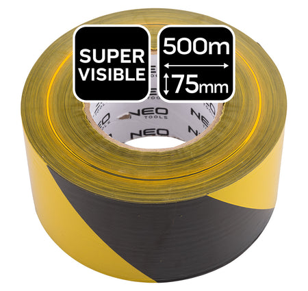 Výstražná páska žlto-čierna 75 mm x 500 m od NEO TOOLS nájdeš na naravis.sk
