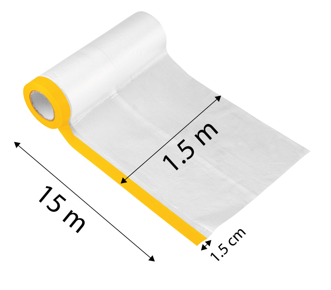 Fólia na maľovanie 1,5 m x 15 m s páskou širokou 1,5 cm od NEO TOOLS nájdeš na naravis.sk