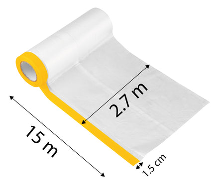 Fólia na maľovanie 2,7 m x 15 m s páskou širokou 1,5 cm od NEO TOOLS nájdeš na naravis.sk